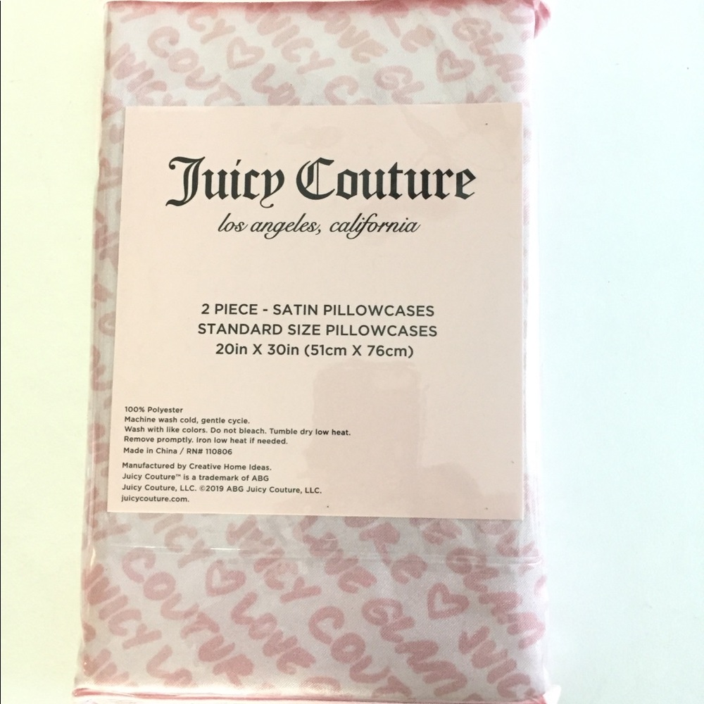 New Juicy Couture SATIN pillowcases standard 20x30